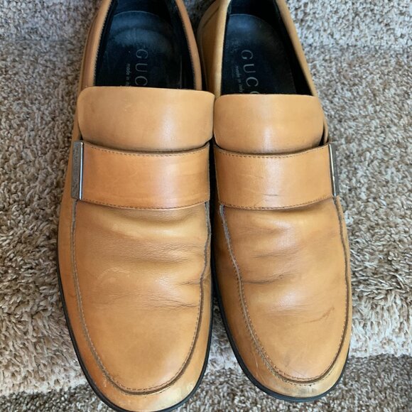 Gucci Men\'s Tan Leather Loafers . Size 8.5 D. In good condition with signs of us main image 6